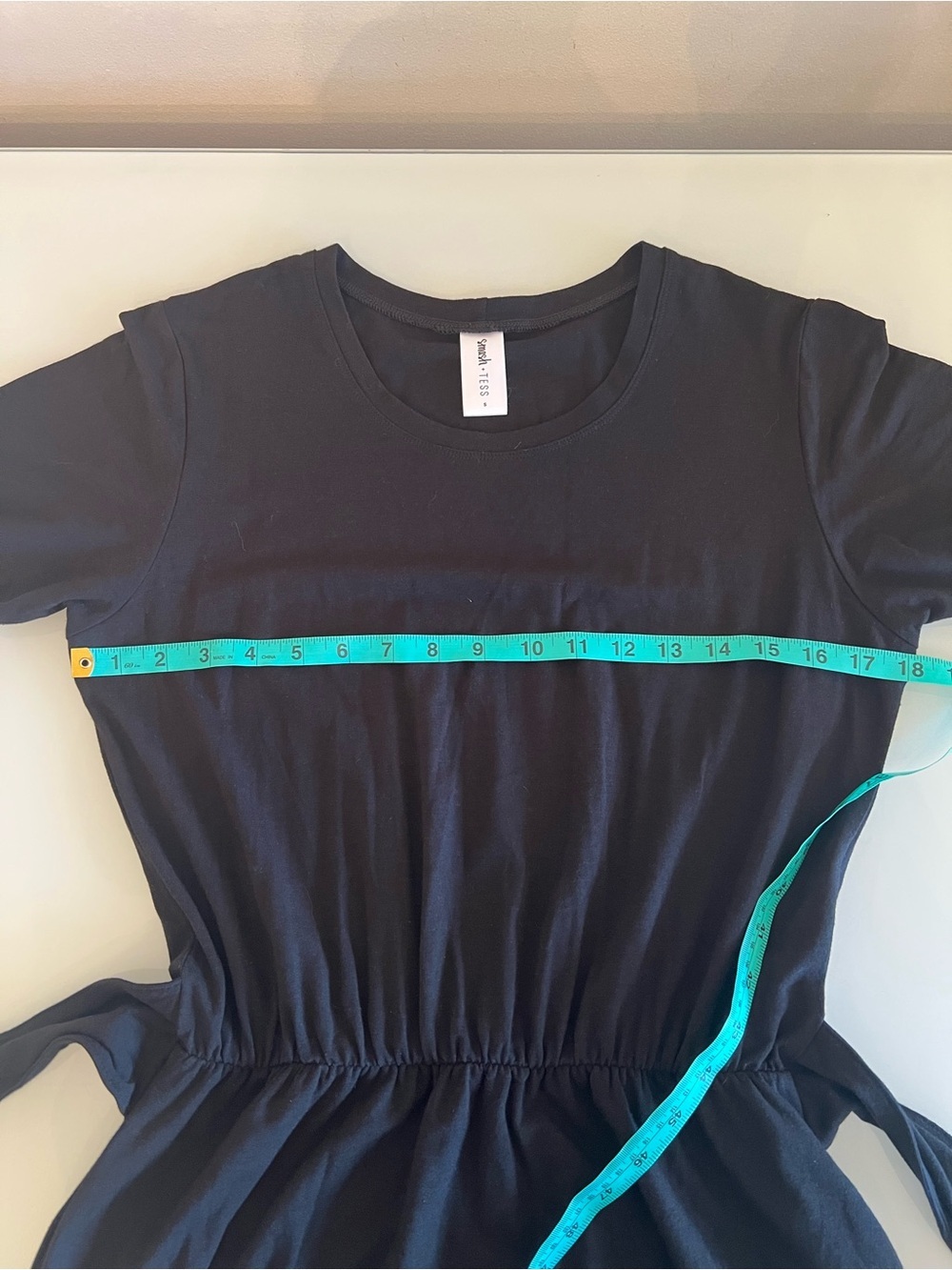 Smash + Tess Athena Midi Dress Black Bamboo Wrap Tie Waist Pockets S - Picture 9 of 13